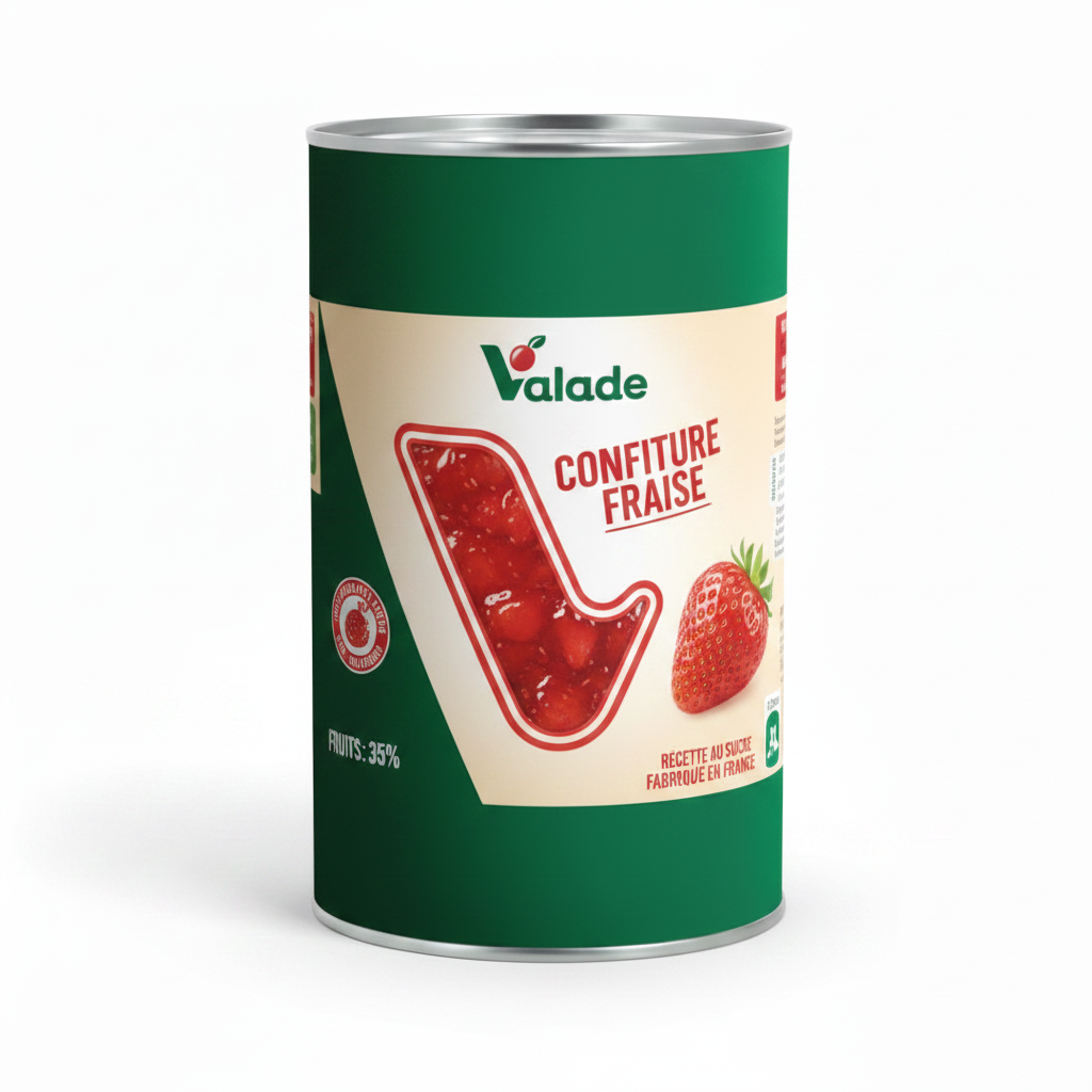 Valade confiture fraise strawberry jam 35%
